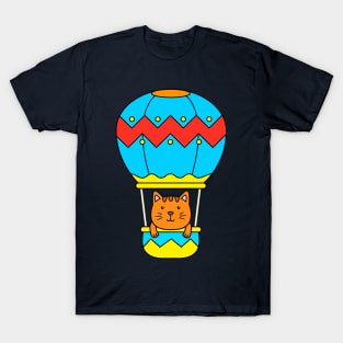 Cat in Hot Air Balloon T-Shirt